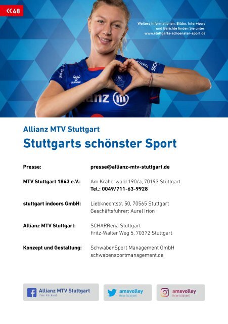 Spieltagsheft CEV Cup Halbfinale Allianz MTV Stuttgart vs. Mladost Zagreb