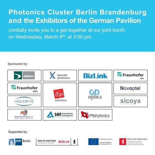 Invitation Card Berlin-Brandenburg Reception at OFC 2022