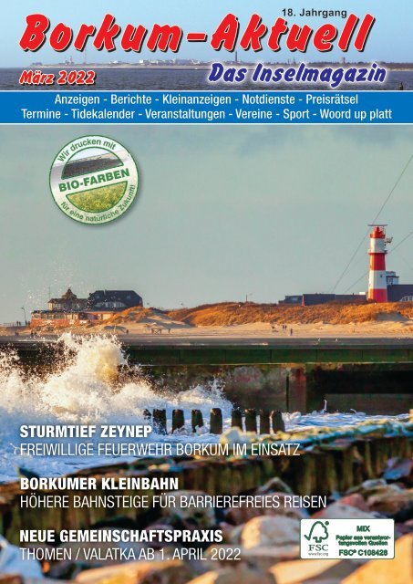 März 2022 Borkum-Aktuell - Das Inselmagazin