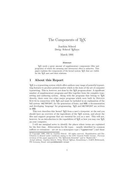The Components of TEX - UK TeX Archive