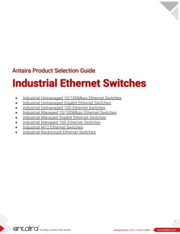 Antaira Product Selection Guide - Industrial Ethernet Switches