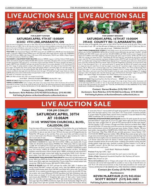 Woodbridge Advertiser/AuctionLists.ca - 2022-02-28