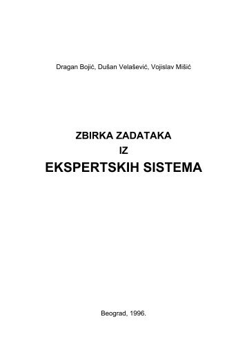 Zbirka zadataka iz Ekspertskih sistema