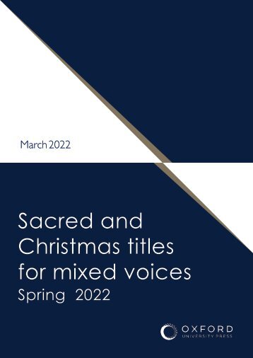 New and recent sacred and Christmas titles for mixed voices 2022