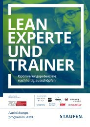 Staufen Lean Experte und Trainer Ausbildungsprogramm 2022 - DE
