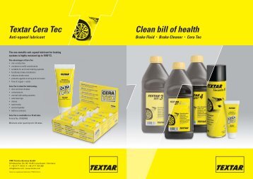 Textar Brake Fluid DOT 3, DOT 4, DOT 4 PRO Textar Brake Cleaner ...