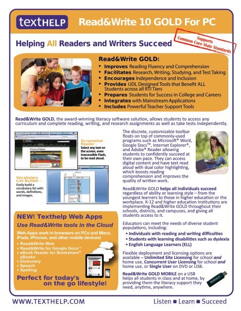 Read&Write GOLD for PC Flyer - Texthelp