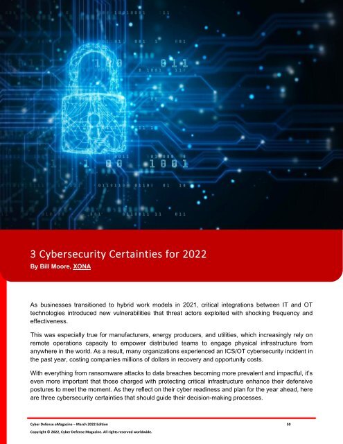 Cyber Defense eMagazine March Edition for 2022