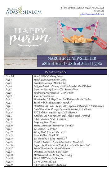 March 2022 Newsletter