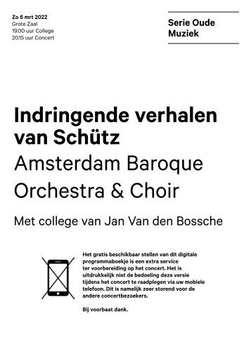 2022 03 06 Indringende verhalen van Schütz - Amsterdam Baroque Orchestra & Choir