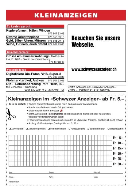 Schwyzer Anzeiger – Woche 9 – 4. März 2022