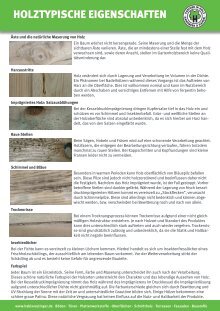 Holztypische Eigenschaften