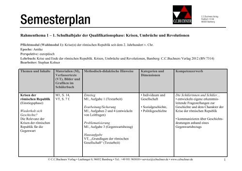 Semesterplan - C.C. Buchner