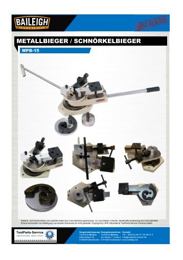 BAILEIGH MPB-15 Metallbieger / Schnörkelbieger