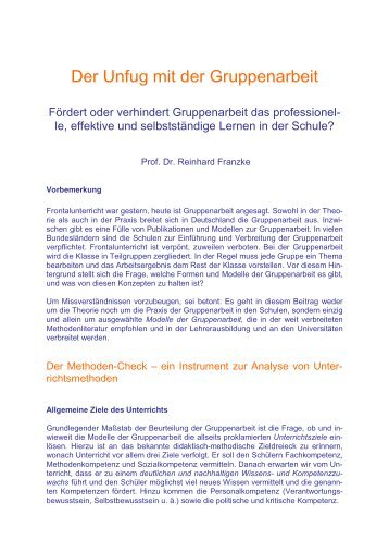 Der Unfug mit der Gruppenarbeit - Didaktikreport