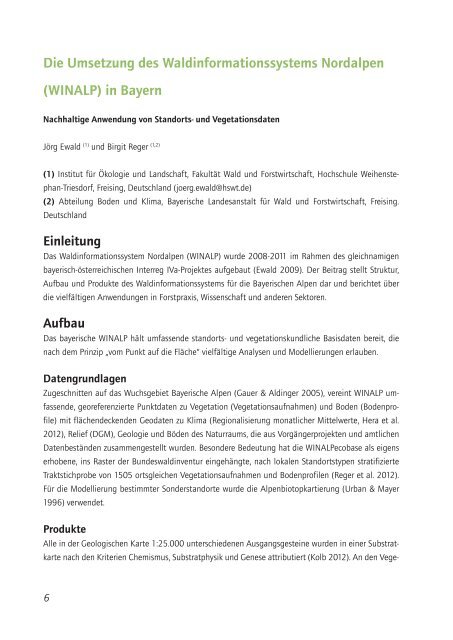 Tagungsband Wald im Klimawandel - Dynamische Waldtypisierung