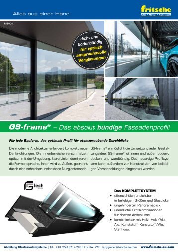 GS-frame - das bündige Fassadenprofil