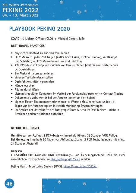 ÖPC TEAM AUSTRIA Guide - PEKING 2022