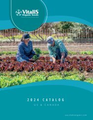 Vitalis Seed Catalogue USA and Canada 2022