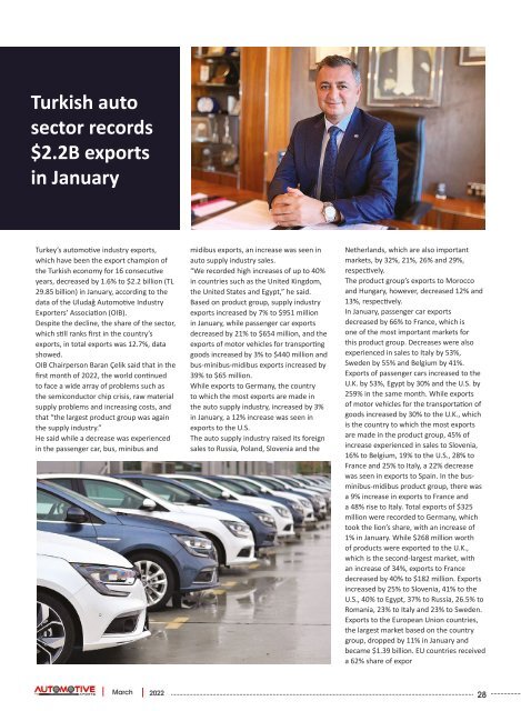 Automotive Exports March 2022