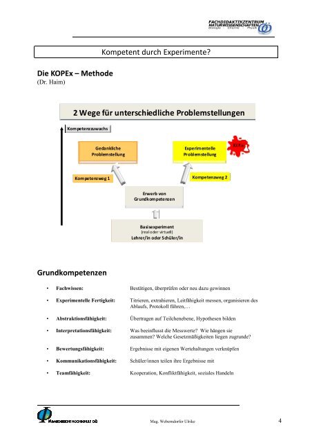 KOPEx zum Thema Charakterisierung organischer Stoffe