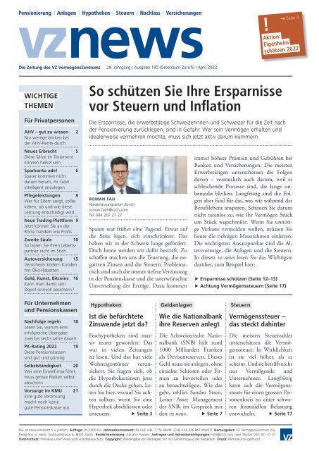 vznews, Schweiz deutsch, April 2022, Ausgabe 130