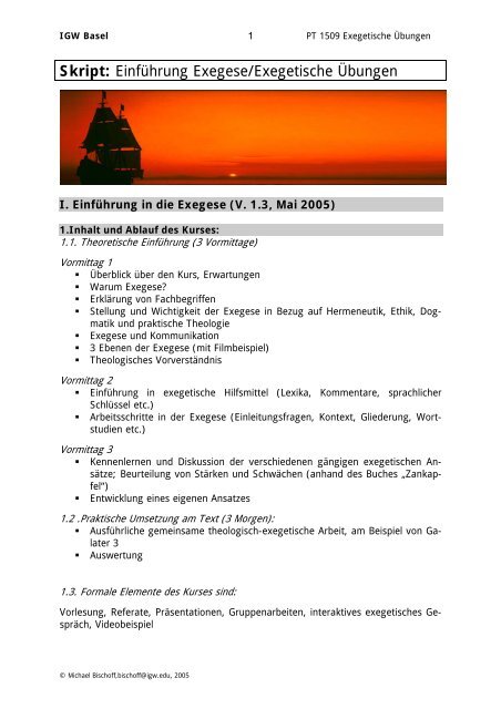 Skript Einfuhrung Exegese Exegetische Ubungen Life Navigator
