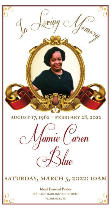 Mamie Blue Memorial Program