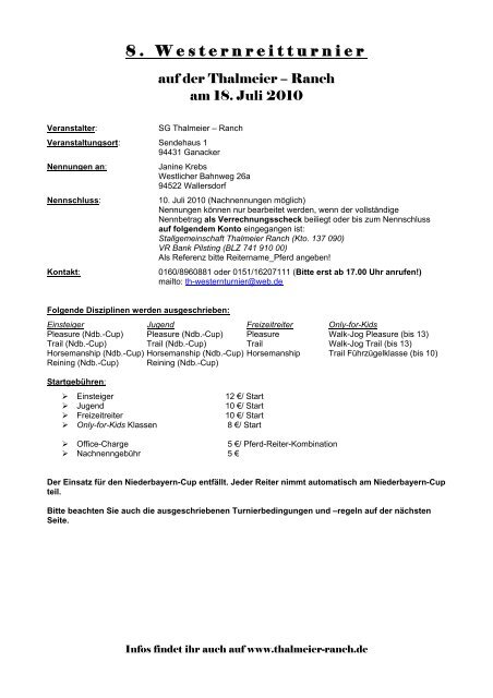 8 Westernreitturnier Niederbayern Cup
