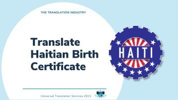Haitian Birth Certificate Translation