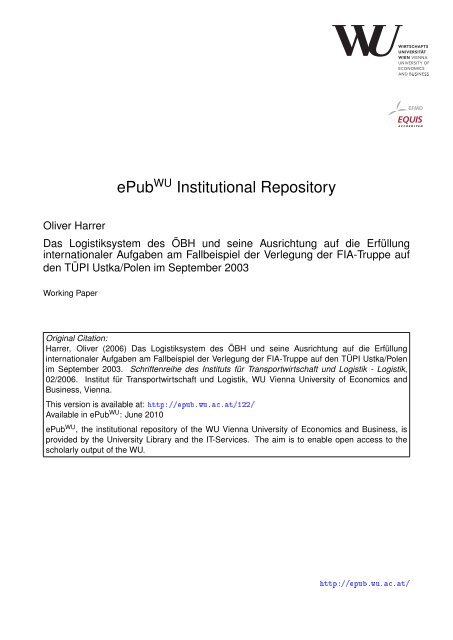 Schriftenreihe des Instituts für Transportwirtschaft und Logistik Nr. 2