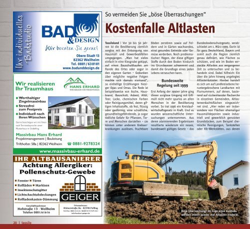 tassilo - das Magazin rund um Weilheim und die Seen - Ausgabe März/April 2022