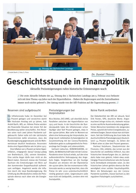 Landtagskurier, Ausgabe 1/22