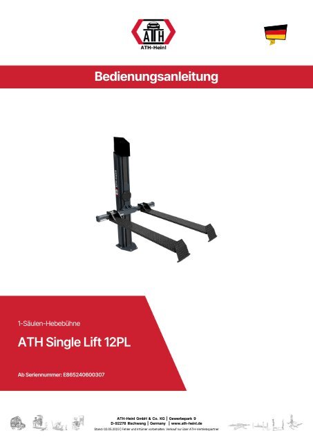 ATH-Heinl Bedienungsanleitung Single Lift 12PL