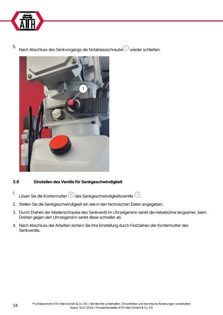 ATH-Heinl Bedienungsanleitung Single Lift 12PL