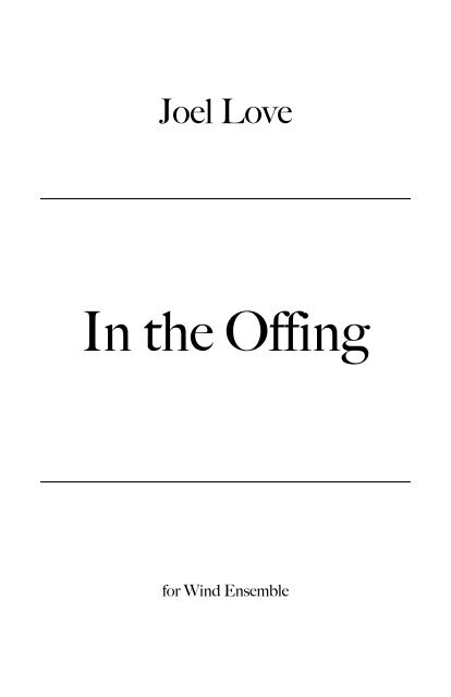 In the Offing - Joel Love