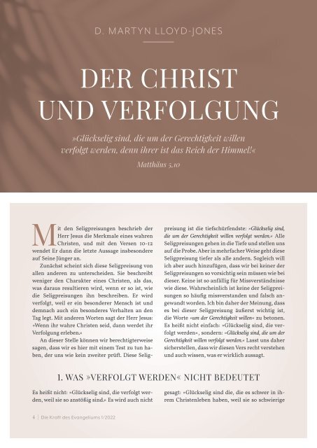 Die Kraft des Evangeliums 1/2022