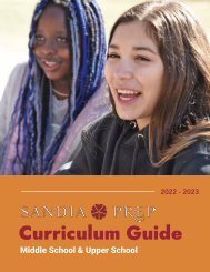 Sandia Prep 2022 - 2023 Curriculum Guide