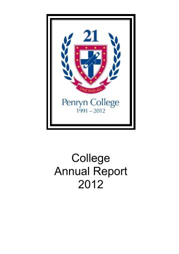 College Annual Report 2012 - Penryn College