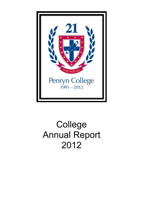 College Annual Report 2012 - Penryn College