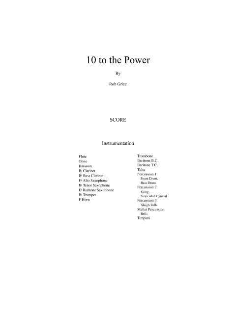 10 to the Power-Rob Grice