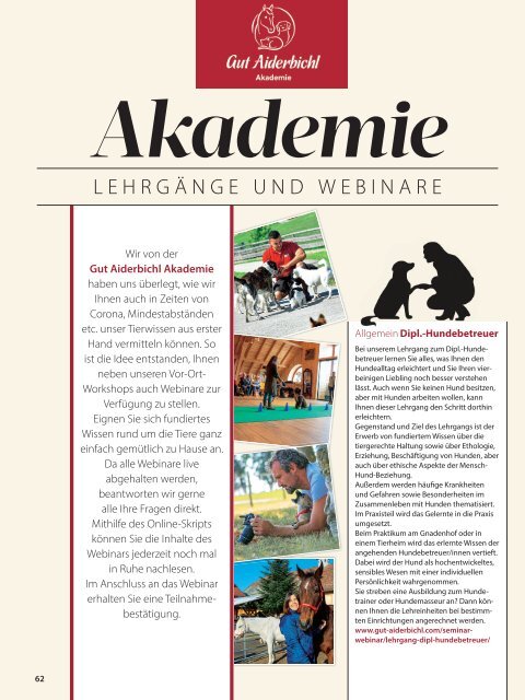 Gut Aiderbichl Magazin Herbst/Winter 2021: Leben lieben