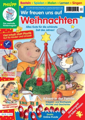 PHILIPP die Maus Ausgabe 11/2023 – Wir freuen uns auf Weihnachten