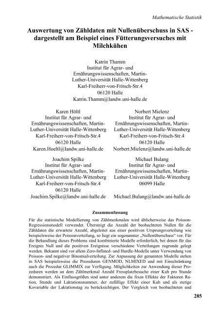 Auswertung von Zähldaten mit Nullenüberschuss in SAS ... - SAS-Wiki