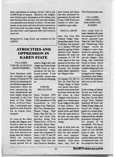 "Dawn" News Bulletin, Vol.4 No.3 April - Online Burma Library