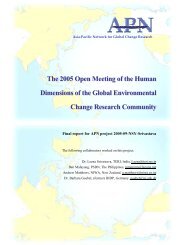 The 2005 Open Meeting of the Human Dimensions of the Global ...