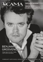 CAMA's Masterseries Presents Benjamin Grosvenor, piano ⫽ Friday, March 18, 2022 ⫽ Lobero Theatre, Santa Barbara ⫽ 7:30PM