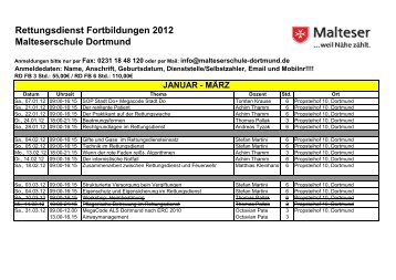 Rettungsdienst Fortbildungen 2012 Malteserschule Dortmund