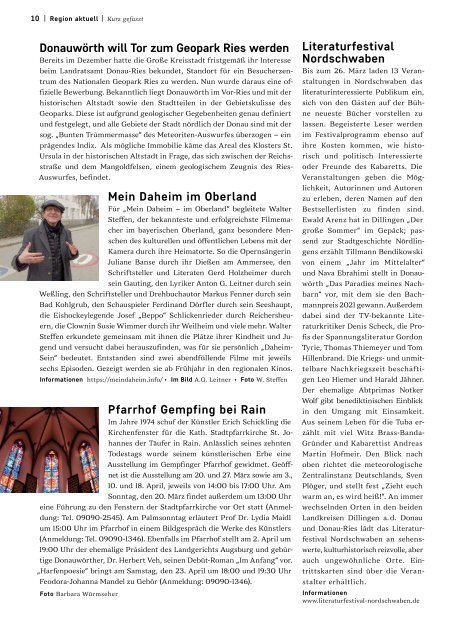 SchlossMagazin – Das Lifestyle Magazin für Augsburg + Umgebung März + April 2022