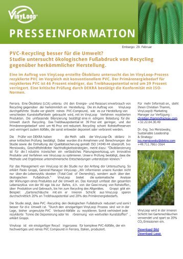 PVC-Recycling besser für die Umwelt? Studie ... - Solvay Plastics